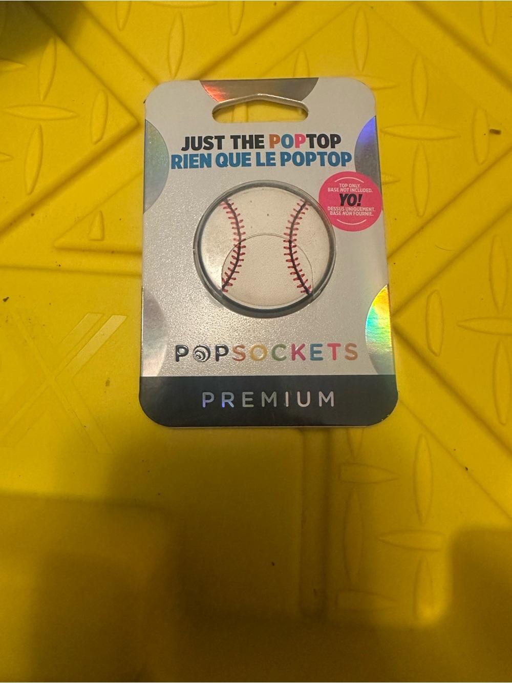 PopSocket Premium Baseball PopTop Phone Grip - White with Red Stitching